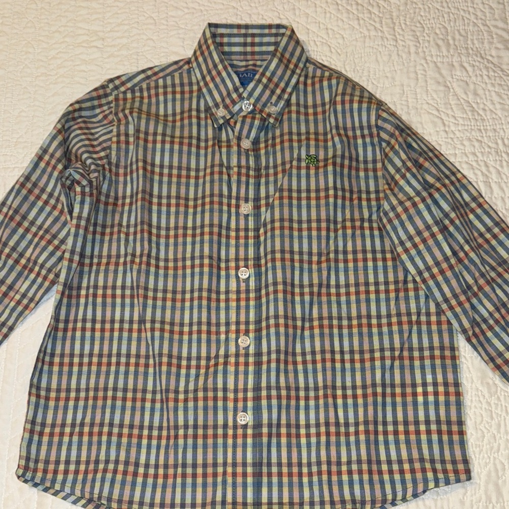 JBailey Kids Plaid Button Down Shirt - Blue, Orange, Green